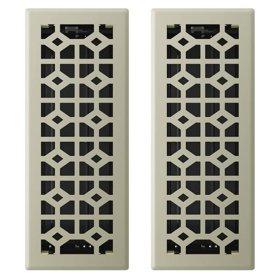 Imperial RG3464 4 x 12-Inch Templar Decorative Floor Register, Satin Nickel, 2 Pack