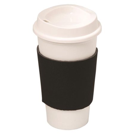 

Debco DA7437 NYC Plastic Cup with Neoprene Sleeve - White cup with Black sleeve