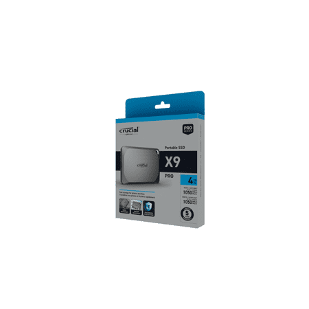 Crucial - X9 Pro 4TB External USB-C SSD - Space Gray