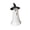 White (Black Witch Hat)#2, variant on Halloween Ghost Basket Decor, 11.8 Inch Handmade Rattan Ghost Bin With White Witch Hat, Autumn Harvest Mantel Storage Vessel (White Witch Hat)