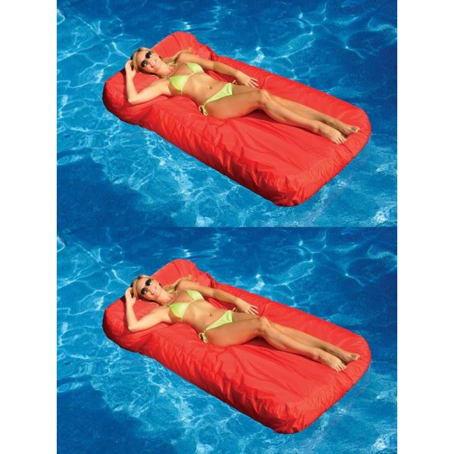 Swimline Solstice 15030R SunSoft Swimming Pool Inflatable Fabric Loungers Red, 2