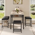 thumbnail image 2 of Space-Saving Dining Table Set for 4,Modern Table with Upholstered Bench & 2 Stools,Perfect for Small Apartments, Studios, or Breakfast Nooks, 2 of 8