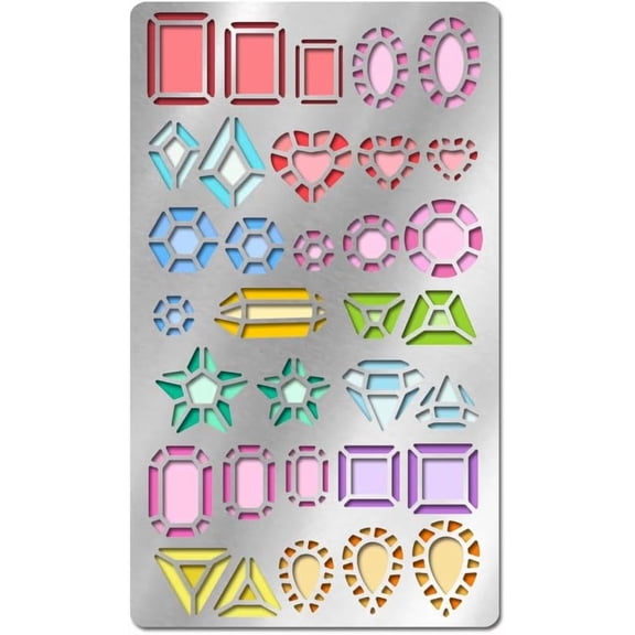 Diamond Metal Stencils Reusable Gem Templates Burning Stencils
