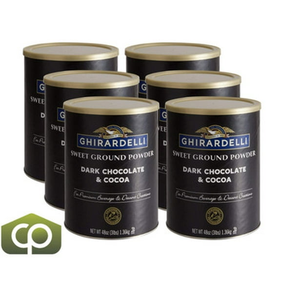 Ghirardelli Professional Sweet Ground Dark Chocolate & Cocoa Powder – Intense Dutched Cocoa Velocity & Real Chocolate Depth, 3 lb. (1.36 kg) Standalone Canister
