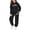 Black, variant on Girls Long Sleeve Hoodie Sweatshirt Letter Print Casual Wear Outdoor Activities Girls Casual Outfit Sets