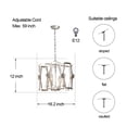 thumbnail image 5 of TOMIYA Silver Drum Modern Chandelier, 4-Light Elegant Round Metal Flush Mount Ceiling Pendant Light for Kitchen Island Dining Room, 5 of 5