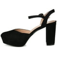 thumbnail image 3 of Journee Womens Roslynn Almond Toe High Block Heel Pumps, Widths Available, 3 of 10