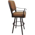 thumbnail image 3 of Leather Swivel Metal Counter Bar Stool 26" Seat - Memphis - Brown on Brown, 3 of 3