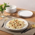 thumbnail image 4 of Gibson Elite Echo Bay 12 Piece Porcelain Reactive Glaze (Service for 4) Ceramic Plates and Bowls Modern Stackable Dinnerware Set - White, 4 of 15