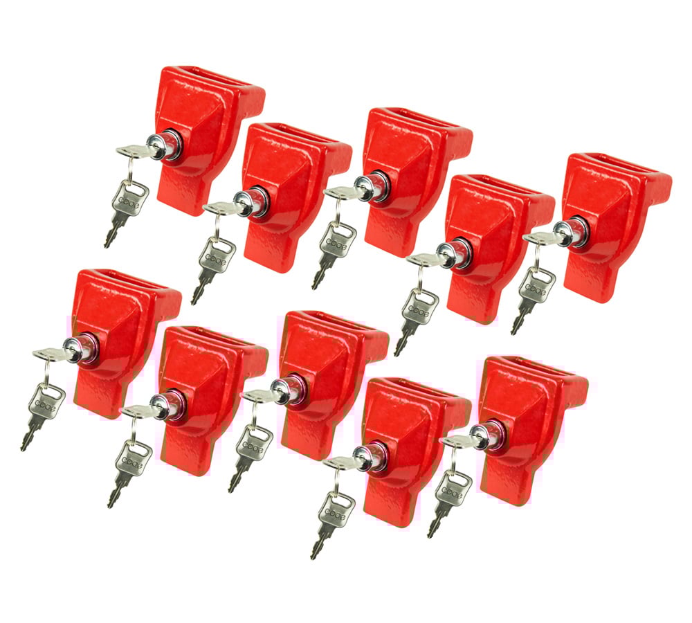 10 Pack Heavy Duty Air Brake Gladhand Lock with Keyed Alike for Tractor Trailer Trucks - Cast Iron Semi Trailer Lock