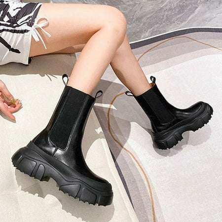 

Thanksgiving Day Clearance Juebong Children s Thick-soled Boots Increase Non-slip Fashion Ankle Boots With Double Elasticity
