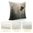 thumbnail image 4 of Autua Bald Eagle Forest Fog Graphic Decorative Cushion Throw Pillow Cover for Home Aesthetic Decor Winter Theme Printed 1PC 24x24in, 4 of 5