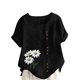 thumbnail image 1 of Vestidos Casuales Para Mujer, Blusas De Mujer De Moda Blusa informal de lino con botones y manga corta estampada para mujer, 1 of 4
