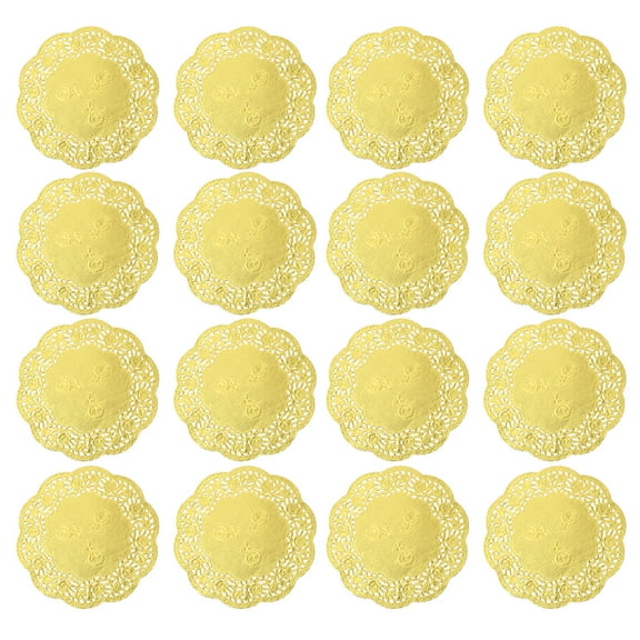 Hytrove  100 PCS Cake Oil Absorbing Paper Lace Decorating Pad Golden