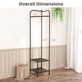 thumbnail image 3 of Costway Corner Coat Rack with Shelves Freestanding Hall Tree with Top Hanger Black, 3 of 10