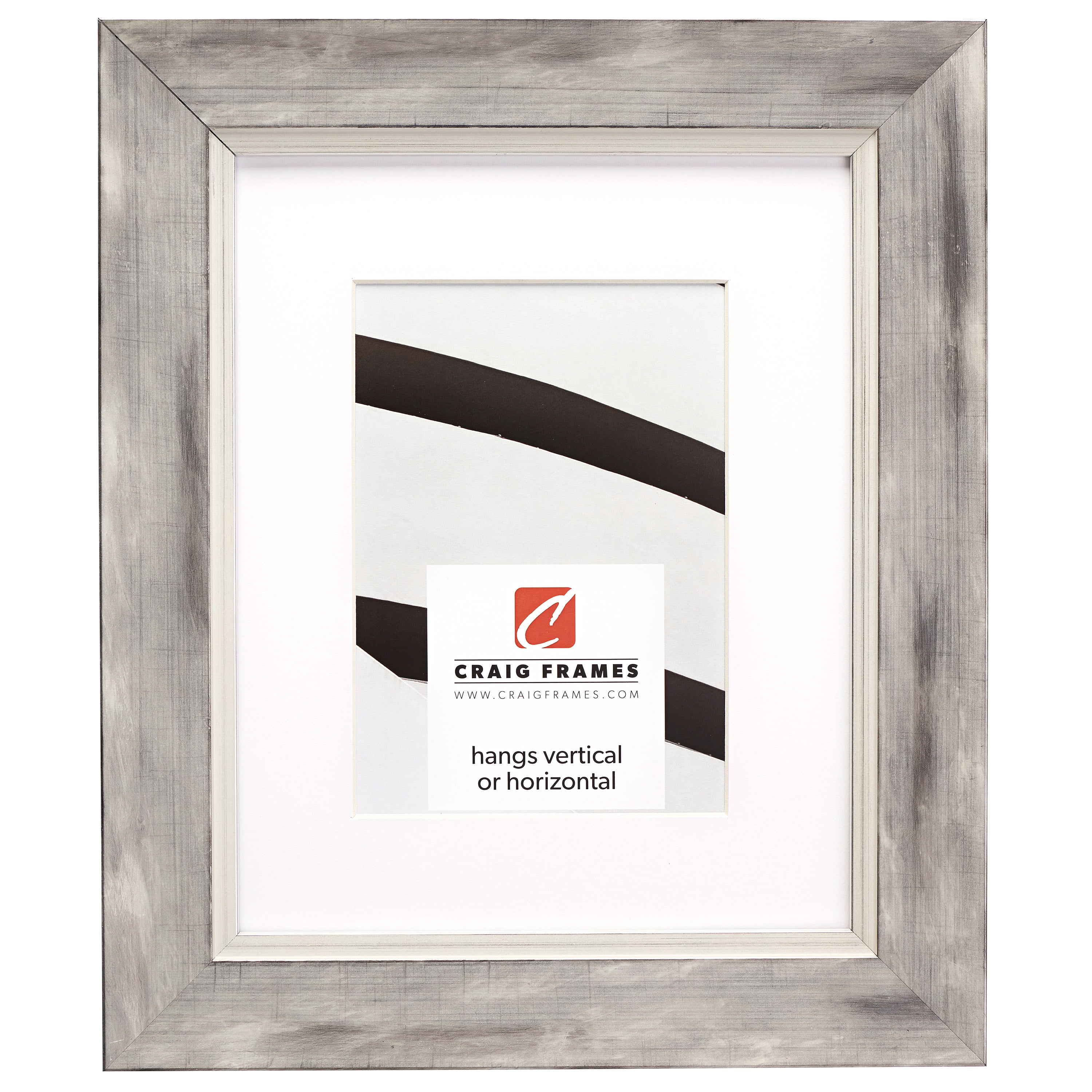 Craig Frames Aristocrat, 22x28 inch White and Silver Picture Frame