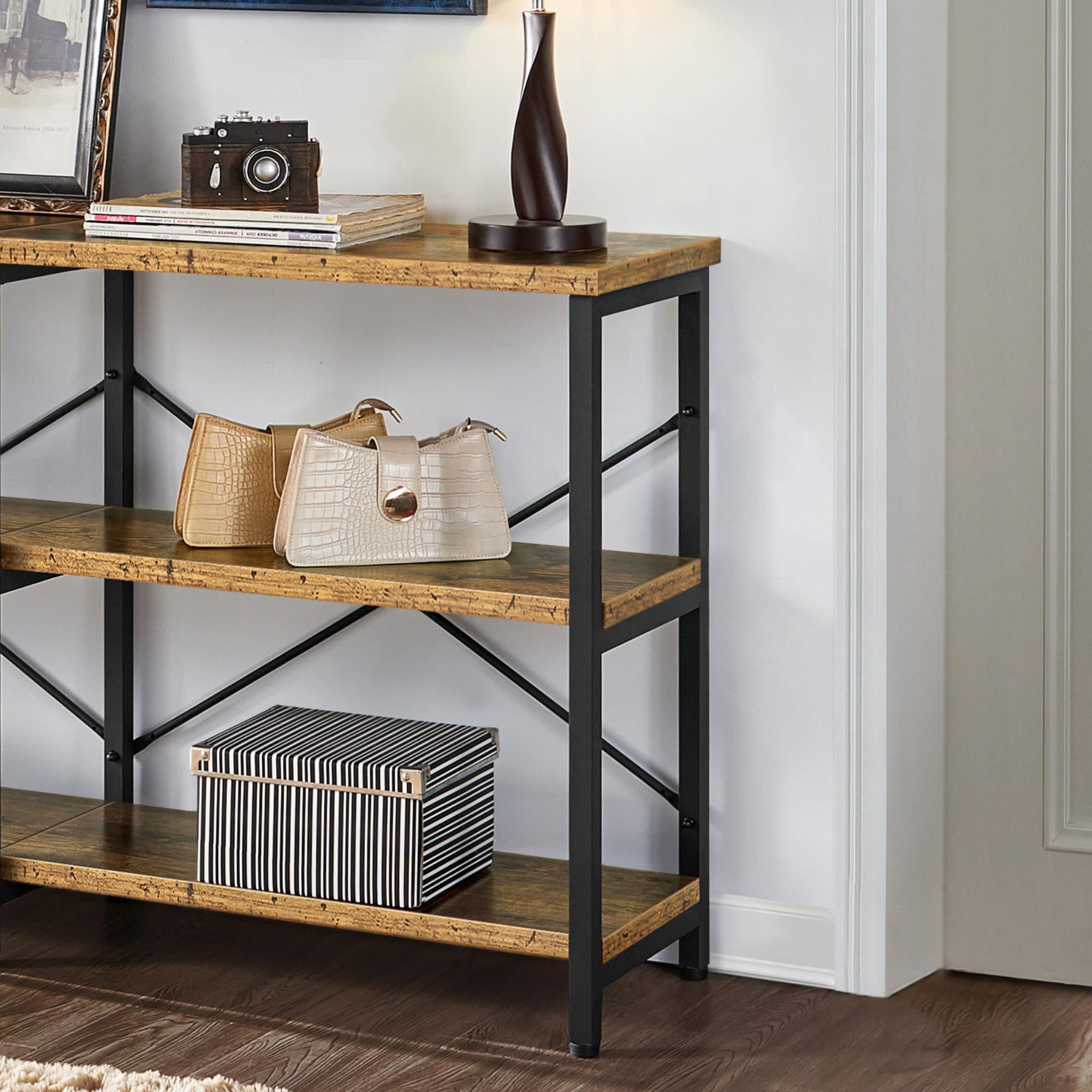 Renwick 55 inch 3-Tier Industrial Console Table, Multiple Colors