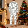 thumbnail image 4 of Lorytime Couple Pajamas Matching Sets Valentines Day Heart Long Sleeve Crewneck Tops with Pockets Pants Men Homewear, 4 of 8
