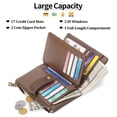 thumbnail image 2 of Small Womens Wallet Leather Bifold Card Holder RFID Blocking with Zipper Coin Pocket, 2 of 6