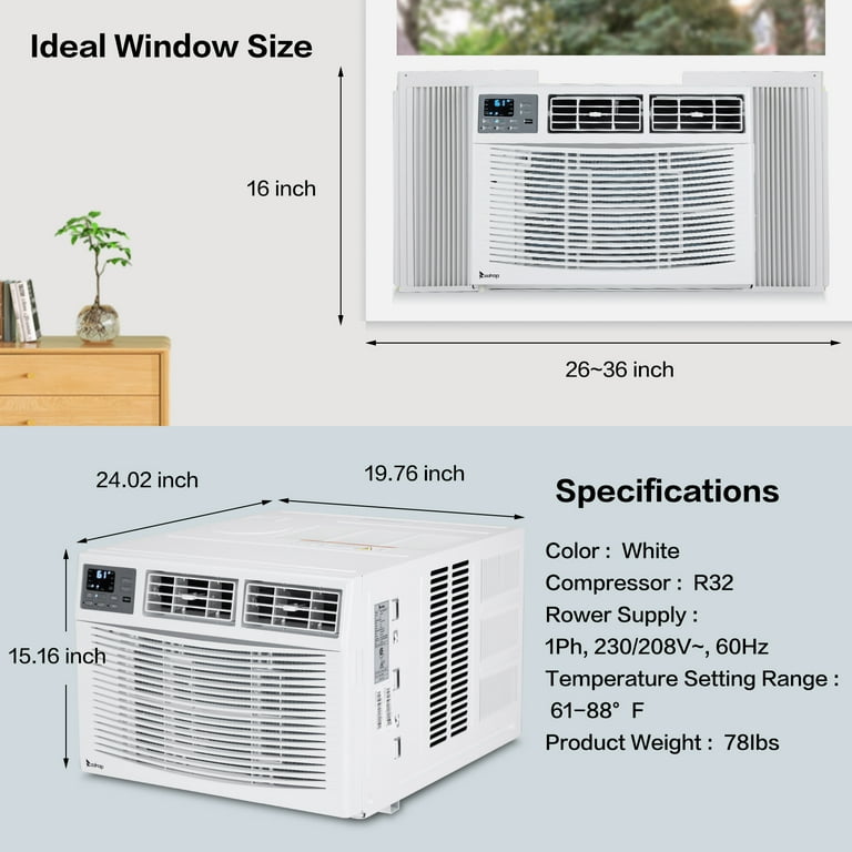Ktaxon Wi-Fi Enabled 12000 BTU Heat and Cool Window AC, Energy