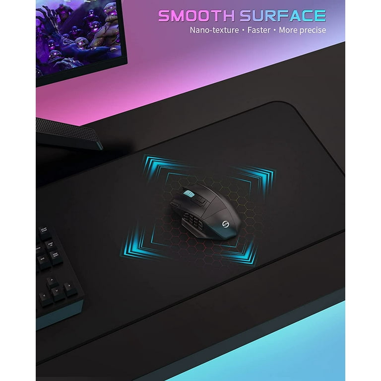 Gaming Mouse Pad UtechSmart Extended Large Mousepad with Superior  Micro-Weave Cloth , Waterproof Keyboard Pad with Stitched Edges, Non-Slip  Base, 31.5 x 11.8 inch, XL, Black - XX-Large(35.5 x 15.7) 