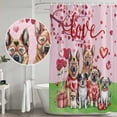 thumbnail image 4 of Valentine's Day Shower Curtain Set - Small 36" x 72" Washable Bathtub Curtain with 12 Hooks, Watercolor Funny Dogs Love Roses Spring Pink Waterproof Fabric Stall Shower Curtains for Bathroom Décor, 4 of 6