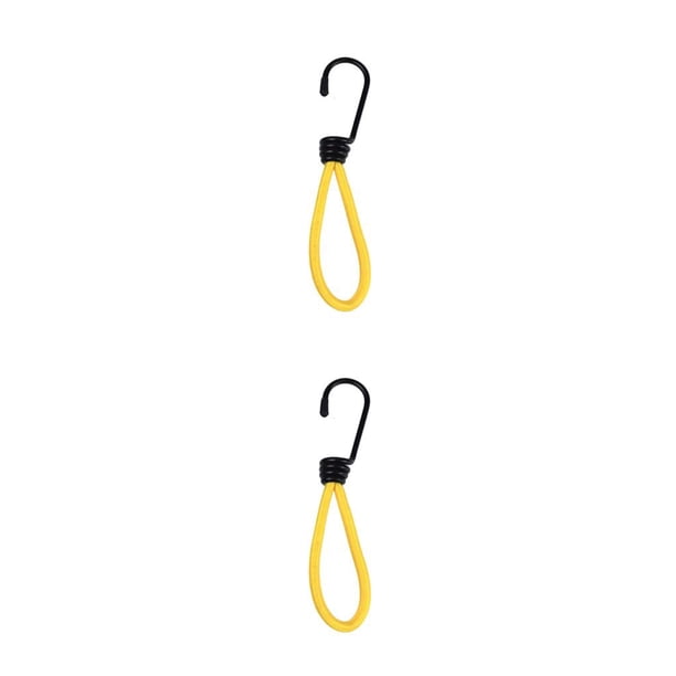 Toystoory Cuerda elástica para tienda, 2 uds., cordón de fijación para exteriores con gancho, sujetador duradero para acampar, cuerdas Amarillo 2piezas
