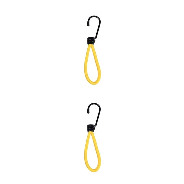 Greeniant Cuerda elástica para tienda de 2 uds., cuerda de fijación Bungee para exteriores con fijación de gancho, cuerdas elásticas, Amarillo 2piezas