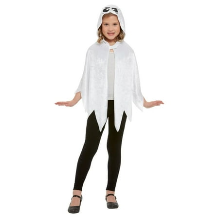 White and Black Ghost Unisex Child Halloween Cape Costume Accessory - One