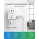 thumbnail image 4 of LENCENT Extensor de Enchufe Múltiple 1875W, Conector Multiple con 3 Salidas y 3 Puertos USB, Cargador de Pared, Multicontacto Enchufe Pared para Hogar, Oficina, Cocina, Dormitorio (Blanco), 4 of 5