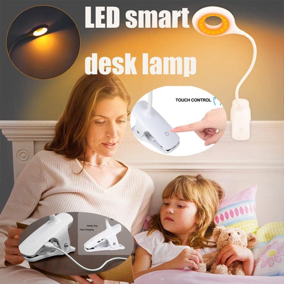 Up to 65% off Clip Reading Lamp For Headboard Cocoa Charging LED Desk Lamp Smart Llight