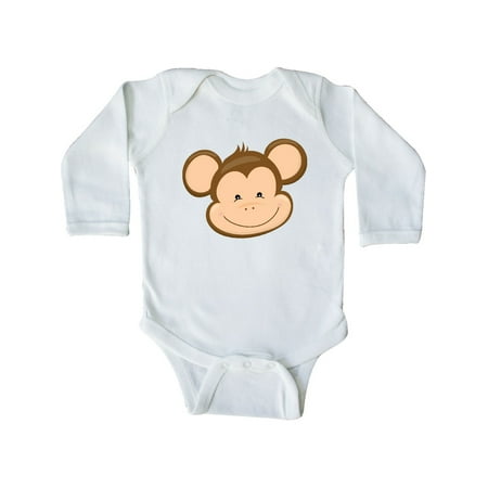 

Inktastic Cute Monkey Head Gift Baby Boy or Baby Girl Long Sleeve Bodysuit