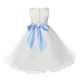 thumbnail image 2 of Ekidsbridal Ivory Tulle Rattail Edge Flower Girl Dress for Toddlers Birthday Party Formal Elegant Gown Ballroom Dance Recital 829S 4, 2 of 3
