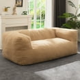 thumbnail image 4 of HOMGUAVA Oversized Bean Bag Chair for Adults & Teens, Giant Large Loveseat Bean Bag Chair Couch, Cozy Bedroom Comfy Chair Puffy Lazy Sofa with Soft Plush Sherpa Teddy Cover, Khaki, 4 of 9