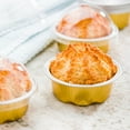 thumbnail image 4 of Pastry Tek 2 oz Round Gold Aluminum Baking Cup - with Plastic Dome Lid - 2 3/4" x 2 3/4" x 1" - 100 count box, 4 of 4