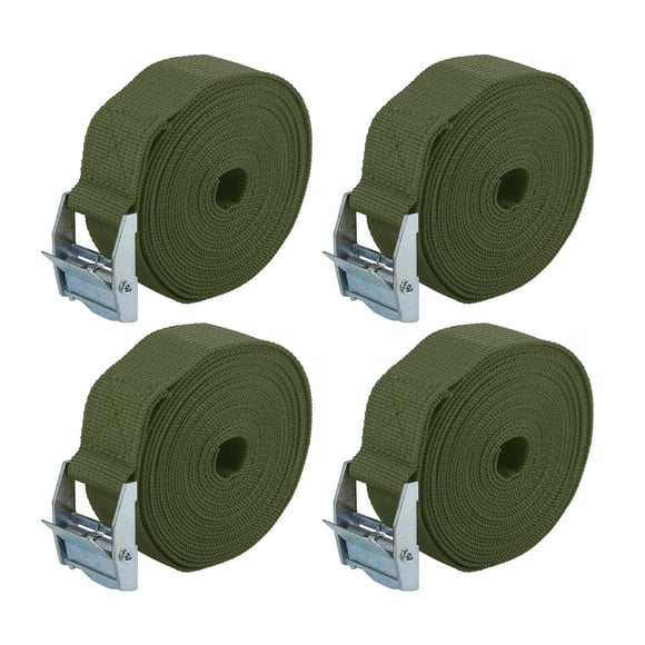 Correas de amarre Unique Bargains 4 Piezas Nylon 3.5m*2.5cm Army Green