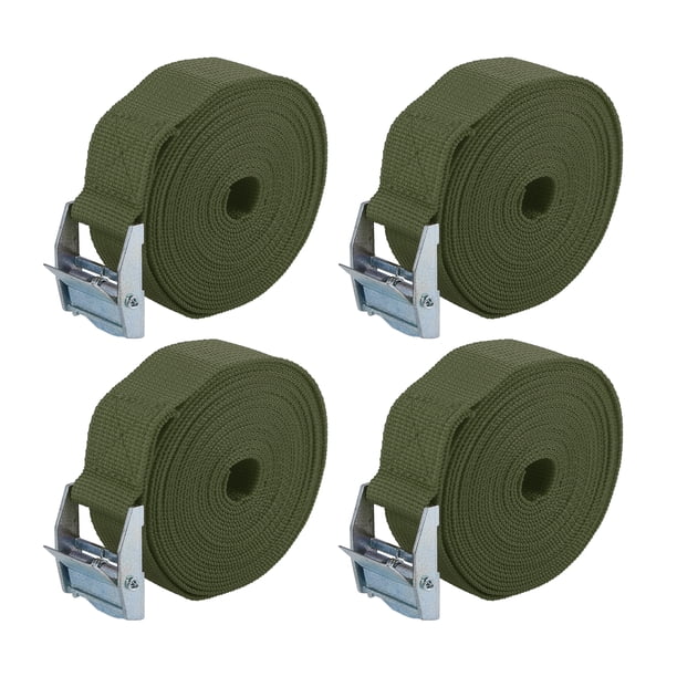 Correas de amarre Unique Bargains 4 Piezas Nylon 3.5m*2.5cm Army Green