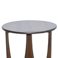 thumbnail image 3 of Benjara Natra Side End Table- 26" Round- Cutout Base- Dark Brown Solid Wood, 3 of 7