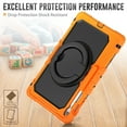 thumbnail image 3 of Case for Samsung Galaxy Tab S10 FE+ Plus 13.1 inch 2025, 360 Rotating Stand Handle Pencil Holder Shoulder Strap Heavy Duty Shockproof Cover, Orange, 3 of 7