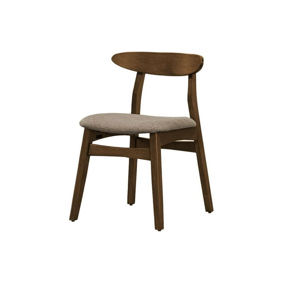 Monarch Specialties Dining Chair, 32" Height, Set Of 2, Side, Upholstered, Kitchen, Dining Room, Dark Walnut, Beige Fabric, Modern