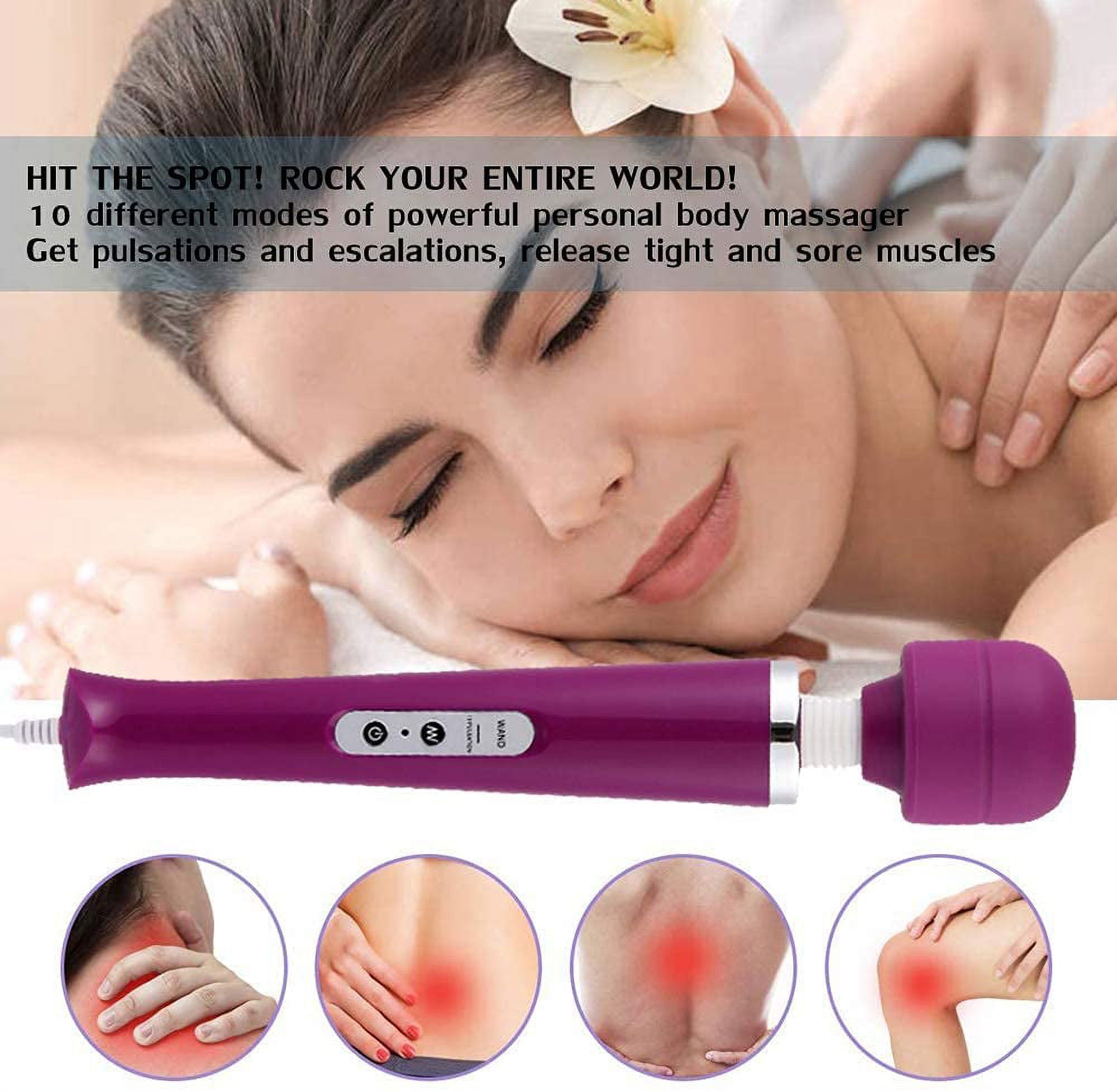 Personal Wand Electric Massager 10 Powerful Vibrations Handheld Body Massager For Pain Relief