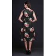 thumbnail image 4 of Bimba Black Peony & Anemone Floral Women Casual Sleeveless Floral Print Summer Swing Midi Dress-Small, 4 of 6