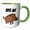 Green/White, variant on 3drose, Funny Cute Feral Hog or Pig Wild Boar Says Bite Me Cartoon, 11oz Mug