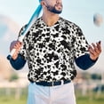 thumbnail image 5 of Rateoe Cow Skin 1 Pattern Men’s Baseball Short Sleeve Polo Shirt, Midweight Men's Shirt Golf Shirt Polo Shirts Quick Dry Short-4X-Large, 5 of 7