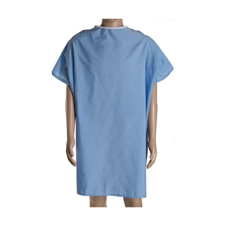 DMI Convalescent Gown with Back Tape Ties, Blue (Bulk)