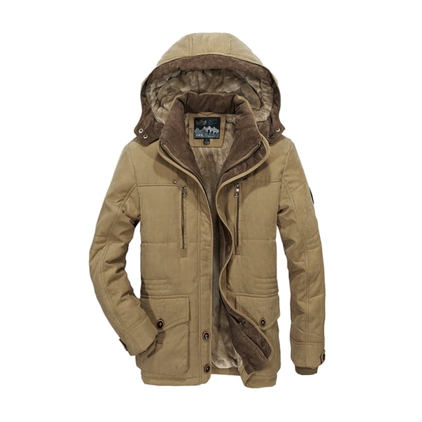 Sonducket Abrigo grueso de lana cálido a prueba de viento para clima frío extremo, chaqueta de invierno de talla grande 5Xl 6Xl Abrigos y chamarras caqui SG