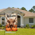 thumbnail image 2 of JOOCAR Welcome Highland Cow with Pumpkins Linen Garden Flag for Fall Autumn Home Outdoor Garden Yard Door Decor 12x18 inch, 2 of 4