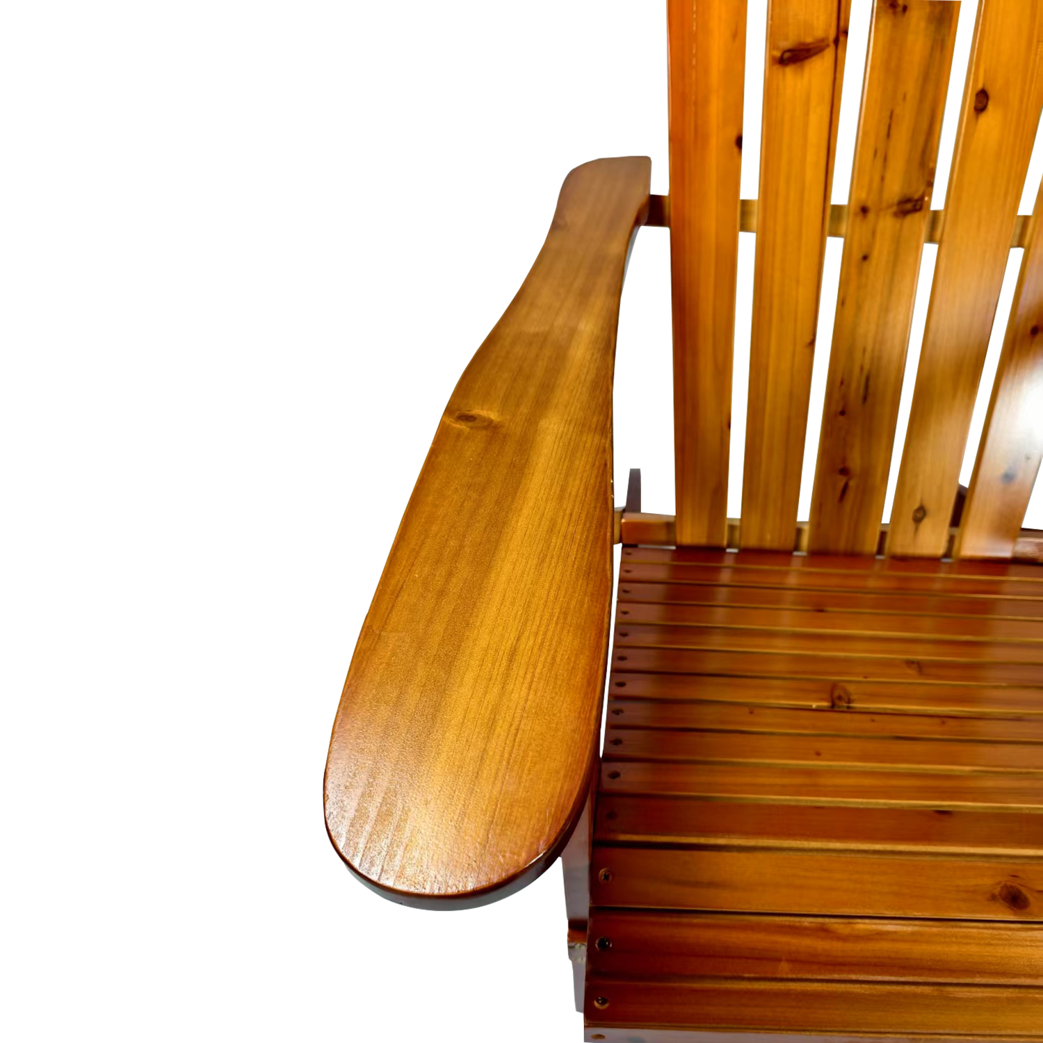 Lisonu Folding Adirondack Chair, Oak Solid Hardwood Outdoor Lounge Chair for Patio & Garden, Portable Weather Resistant Porch Seating, 250 lb Capacity