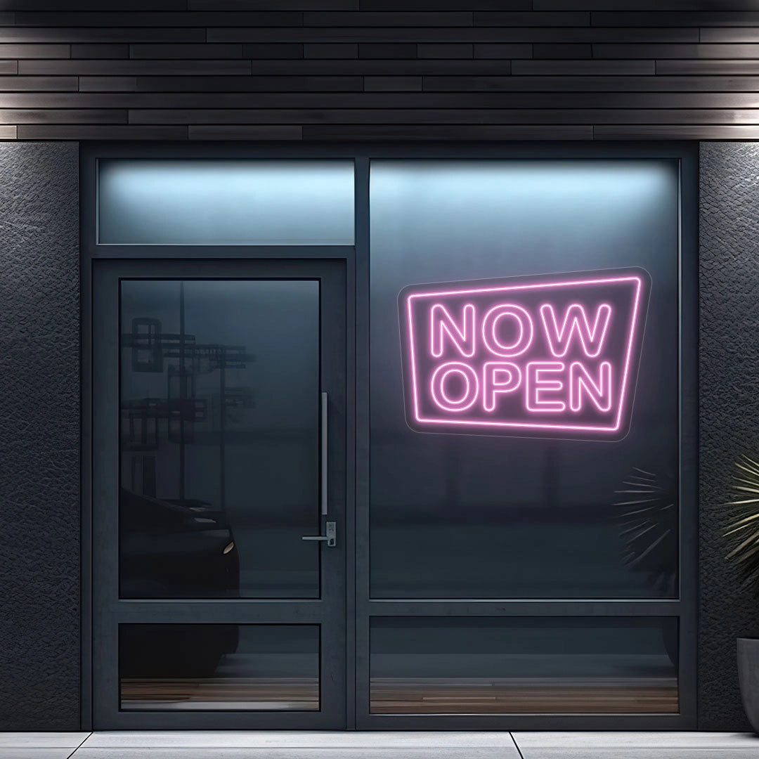 Now Open Square Sign (Red, 30"(W)x21"(H), WallMounting(FreeWallMountingKit))