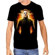 Halloween 2 Michael Myers In Flames Mens T-Shirt X-Large